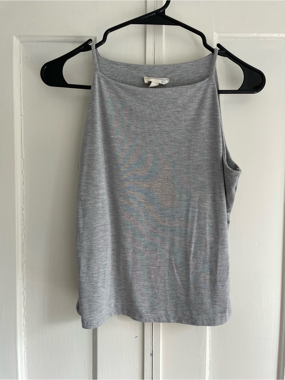 See You Monday Light Grey Halter Square Neck Tank Top XL